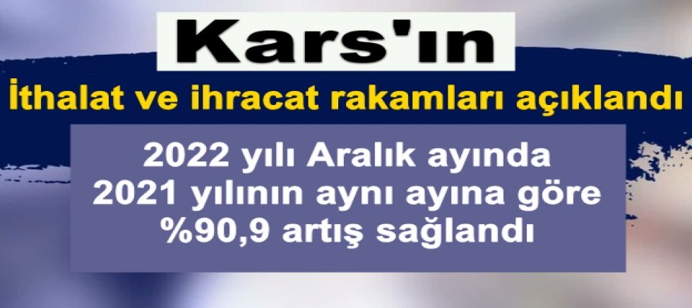 Kars'ın ithalat ve ihracat rakamları açıklandı