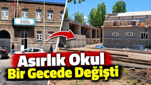 Asırlık Okul Bir Gecede Değişti