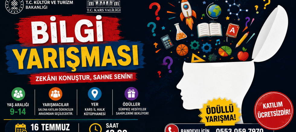 Kars İl Halk Kütüphanesi'nde Bilgi Yarışması Heyecanı