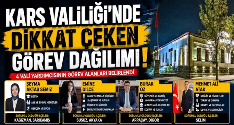 Kars Valiliği'nde Dikkat Çeken Görev Dağılımı