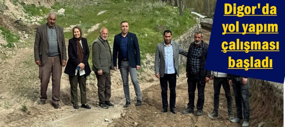 Digor'da yol yapım çalışması başladı