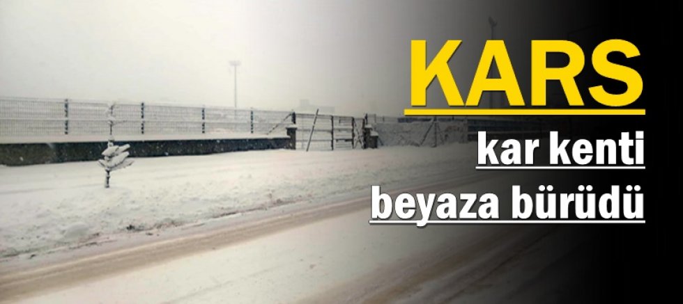 Kar kenti beyaza bürüdü