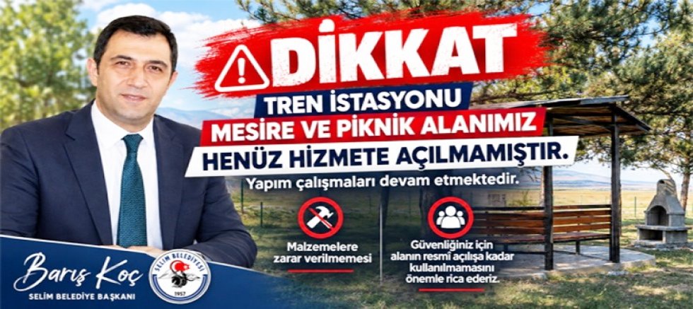 Tren İstasyonu Mesire ve Piknik Alanı İçin Uyarı