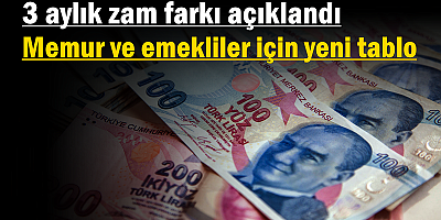 3 aylık zam farkı açıklandı: Memur ve emekliler için yeni tablo