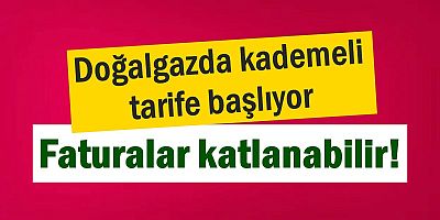 Doğalgazda kademeli tarife başlıyor, faturalar katlanabilir