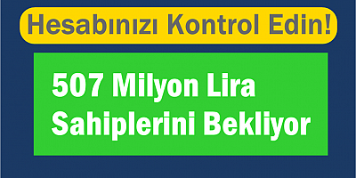 Hesabınızı Kontrol Edin! 507 Milyon Lira Sahiplerini Bekliyor