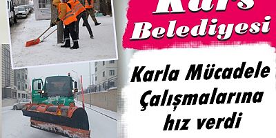 Kars Belediyesi Karla Mücadele Çalışmaları Devam Ediyor