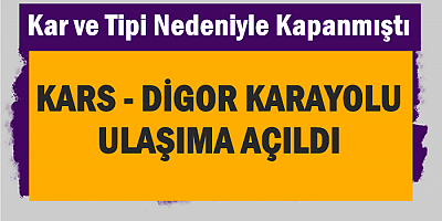 Kars-Digor Kara Yolu Kar ve Tipi Nedeniyle Kapanmıştı