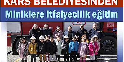 Kars itfaiye ekiplerinden miniklere eğitim