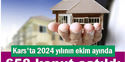Kars'ta 2024 yılı Ekim ayında 658 konut satıldı