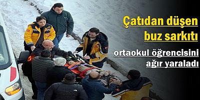  Kars'ta buz sarkıtı ortaokul öğrencisini ağır yaraladı