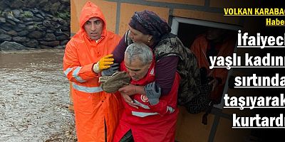 Kars'ta itfaiyeci yaşlı kadını sırtında taşıyarak kurtardı