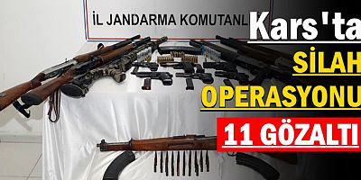 Kars'ta silah operasyonu 11 gözaltı