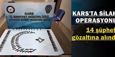 Kars'ta silah operasyonu: 14 şüpheli gözaltına alındı