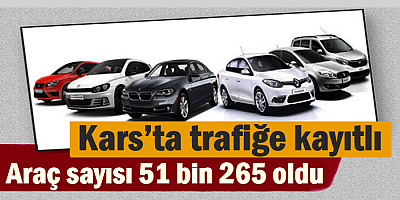 Kars’ta trafiğe kayıtlı araç sayısı 51 bin 265 oldu