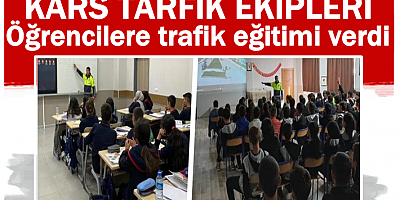 Kars Trafik ekiplerinden öğrencilere trafik eğitimi