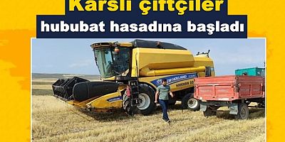 Karslı çiftçiler hububat hasadına başladı 