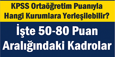 KPSS Ortaöğretim Puanıyla Hangi Kurumlara Yerleşilebilir? 