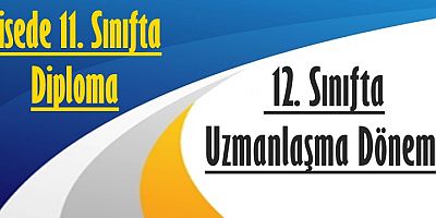 Lisede 11. Sınıfta Diploma, 12. Sınıfta Uzmanlaşma Dönemi