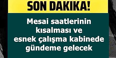 Mesai saatlerinin kısalması ve esnek çalışma kabinede gündeme gelecek! 