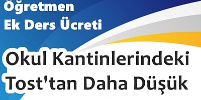 Öğretmen Ek Ders Ücreti, Okul Kantinlerindeki Tosttan Daha Düşük