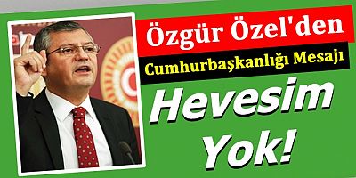 Özgür Özel'den Cumhurbaşkanlığı Mesajı: Hevesim Yok