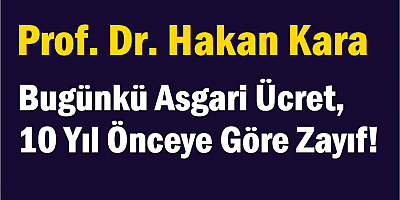 Prof. Dr. Kara: Bugünkü Asgari Ücret, 10 Yıl Önceye Göre Zayıf