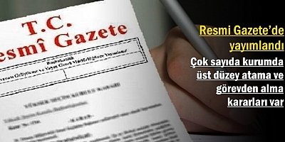 Resmi Gazete’de yayımlandı
