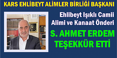S. AHMET ERDEM TEŞEKKÜR ETTİ