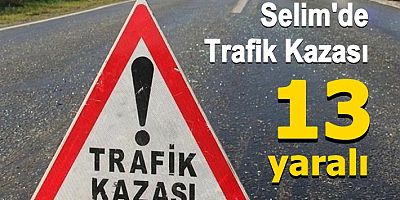 Selim'de Trafik Kazası : 13 yaralı