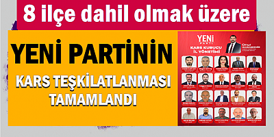 Yeni Parti Kars’ta Teşkilatlanmasını Tamamladı